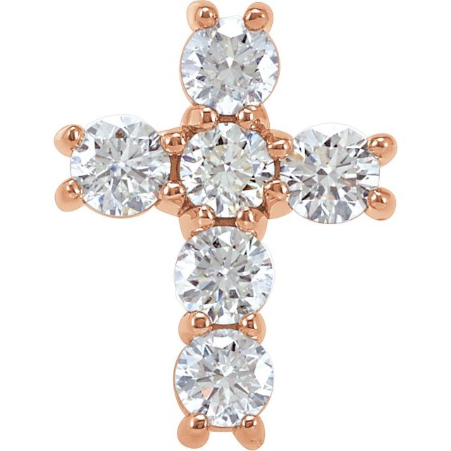 14K Yellow 1/3 CTW Natural Diamond Cross Pendant