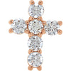 14K Yellow Gold Natural Diamond Cross Pendant - 1/3 CTW