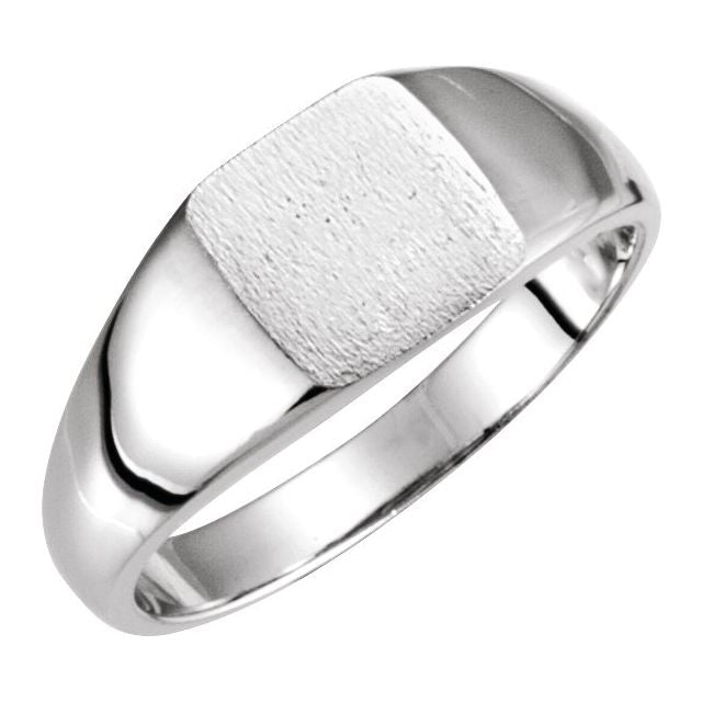Square Signet Ring in 14K Gold, Sterling Silver, Platinum & More