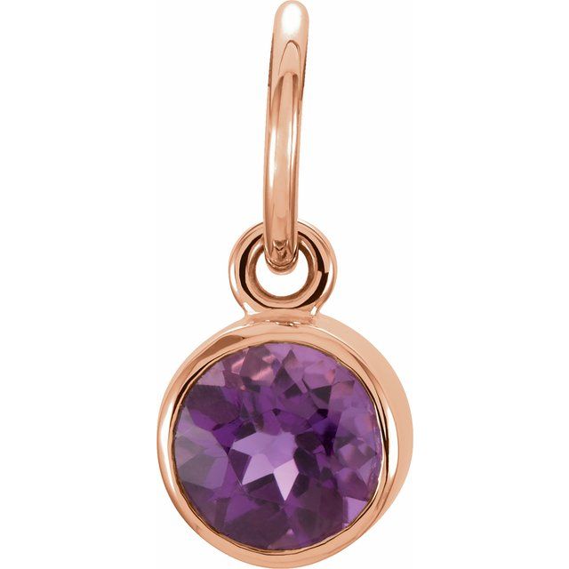 14K Gold Posh Mommy Imitation Garnet Charm/Pendant