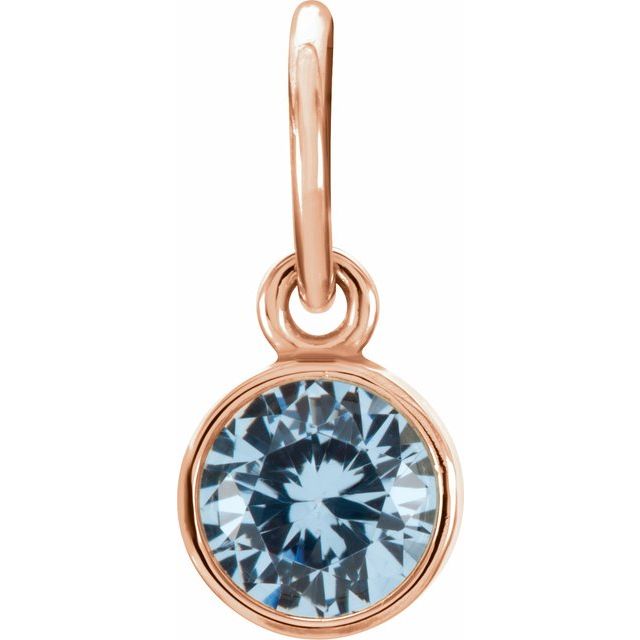 14K Gold Posh Mommy Imitation Garnet Charm/Pendant