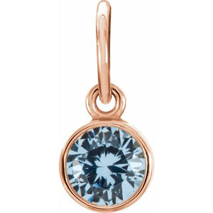 14K Gold Posh Mommy Imitation Garnet Charm/Pendant