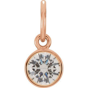 Imitation Garnet Charm/Pendant | 14K Gold & Silver options* | Round | Polished