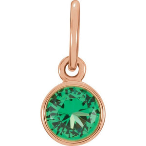 14K Gold Posh Mommy Imitation Garnet Charm/Pendant