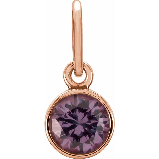 Imitation Garnet Charm/Pendant | 14K Gold & Silver options* | Round | Polished