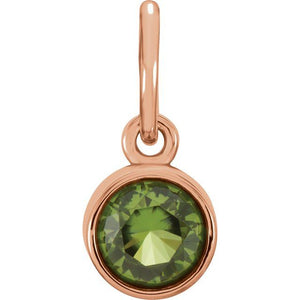 14K Gold Posh Mommy Imitation Garnet Charm/Pendant