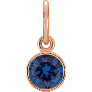 14K Gold Posh Mommy Imitation Garnet Charm/Pendant