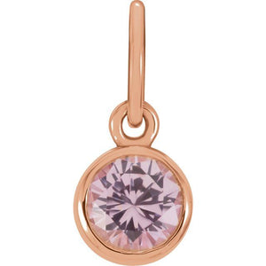 Imitation Garnet Charm/Pendant | 14K Gold & Silver options* | Round | Polished