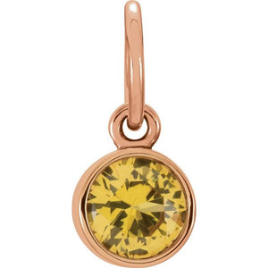 14K Gold Posh Mommy Imitation Garnet Charm/Pendant
