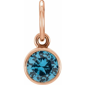 14K Gold Posh Mommy Imitation Garnet Charm/Pendant