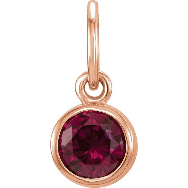 14K Gold Posh Mommy Imitation Garnet Charm/Pendant