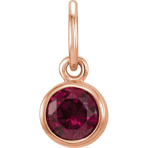 14K Gold Posh Mommy Imitation Garnet Charm/Pendant