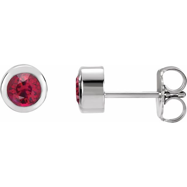 Lab-Grown Ruby Earrings With Backs