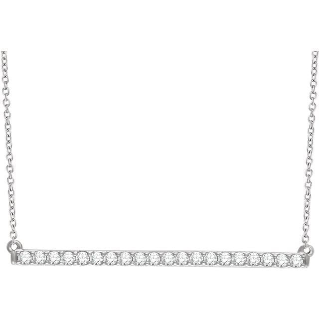 14K Gold Diamond Bar Necklace - Options Available
