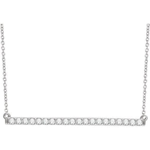 14K Gold Diamond Bar Necklace - Options Available