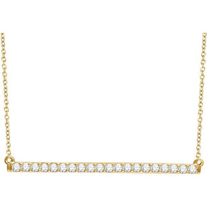 14K Gold Diamond Bar Necklace - Options Available