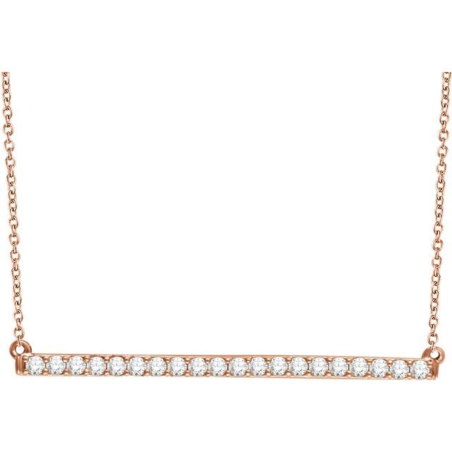 14K Gold Diamond Bar Necklace - Options Available