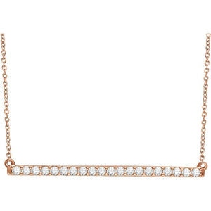 14K Gold Diamond Bar Necklace - Options Available