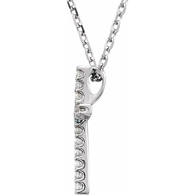 Platinum .06 CTW Natural Diamond Petite Cross 16" Necklace