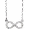 Platinum 1/10 CTW Natural Diamond Infinity Necklace - Timeless Elegance