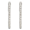 14K White Gold 6 1/4 CTW Diamond Inside-Outside Hinged Hoop Earrings