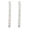 14K White 1/4 CTW Natural Diamond Inside-Outside 14.5 mm Hinged Hoop Earrings