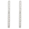 14K White 1/4 CTW Natural Diamond Inside-Outside 14.5 mm Hinged Hoop Earrings