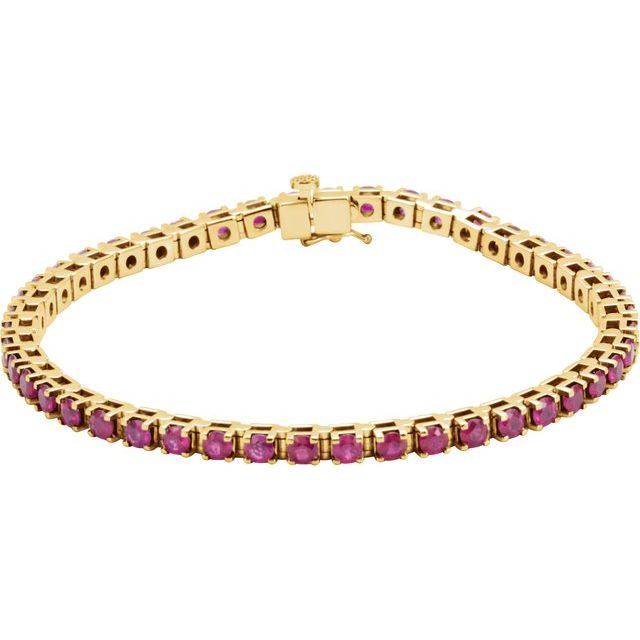 14K Gold Natural Ruby Bracelet