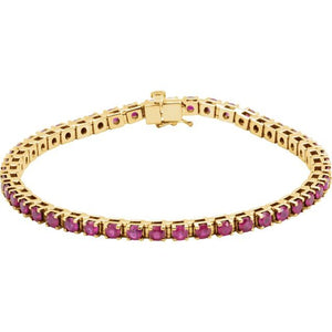 14K Gold Natural Ruby Bracelet