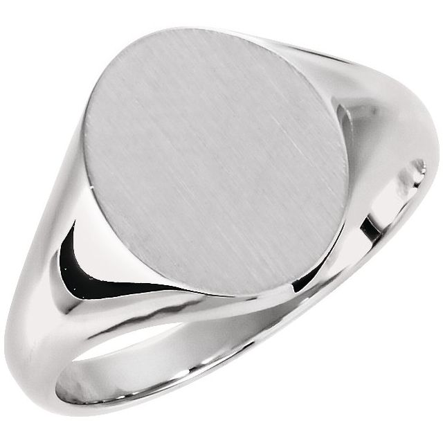 Signet Ring | 14K Gold, 18K Gold, Silver & Platinum | 10 X 8 Mm | Oval | Polished