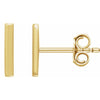 14K Yellow Gold Vertical Bar Earrings - Modern Design