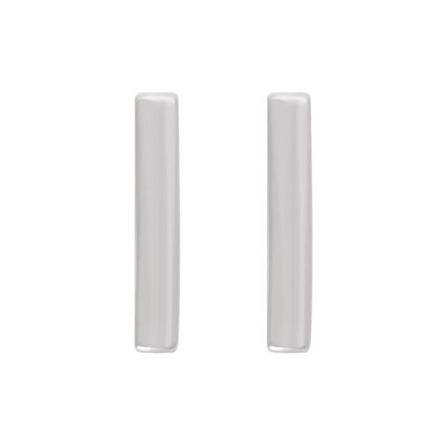 14K Yellow Vertical Bar Earrings