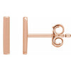 14K Yellow Gold Vertical Bar Earrings - Modern Design