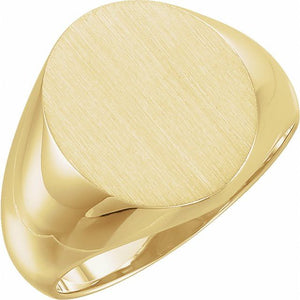 Signet Ring in 14K Gold, 18K Gold, Sterling Silver & Platinum