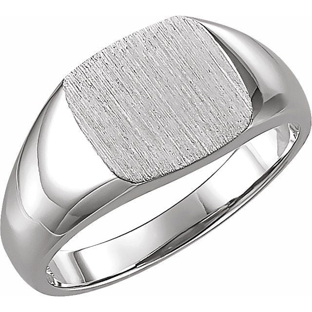 14K Gold, 18K Gold & Platinum Signet Ring - Options Available