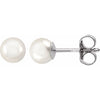 14K White 4 mm Cultured White Akoya Pearl Earrings