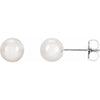 14K White 4 mm Cultured White Akoya Pearl Earrings