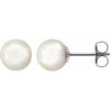 14K White 4 mm Cultured White Akoya Pearl Earrings