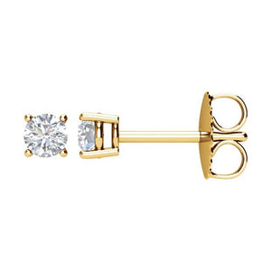 14K White Gold Natural Black Diamond Stud Earrings – 1/8 CTW