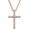 Platinum .06 CTW Natural Diamond Petite Cross Necklace - 16 inch