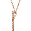 Platinum 0.06 CTW Natural Diamond Petite Cross Necklace - 16 Inch