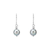 Cultured Gray Freshwater Pearl Leverback Earrings in Sterling Silver