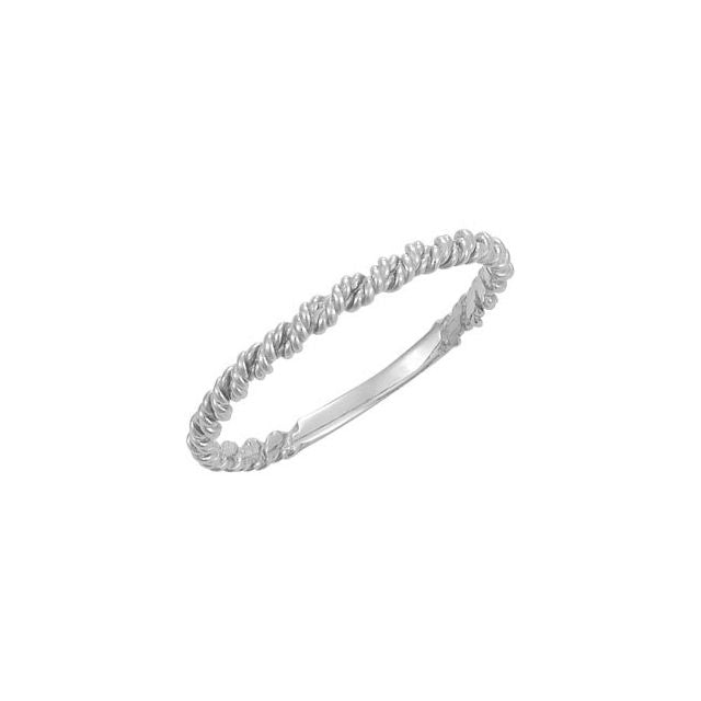 18K Rose 2 mm Twisted Rope Band