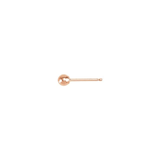 14K Gold Ball Stud Earring - Bright Finish