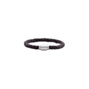 Stainless Steel & 6 mm Black Braided Leather Adjustable Bracelet