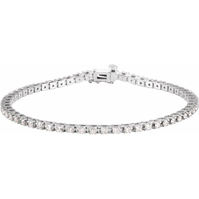 14K Gold Natural Diamond Line Bracelet - Options Available