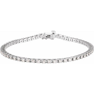 14K Gold Natural Diamond Line Bracelet - Options Available