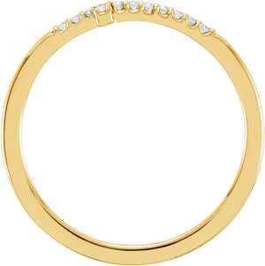14K Gold .08 CTW Natural Diamond Sideways Cross Ring