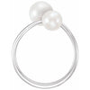 14K White Cultured White Freshwater Pearl Ring