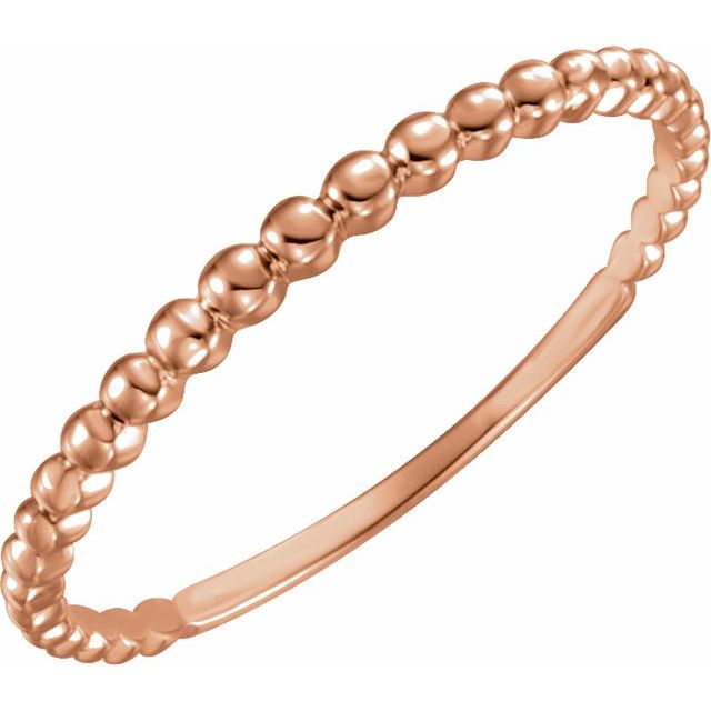 14K Gold Beaded Stackable Ring - Options Available